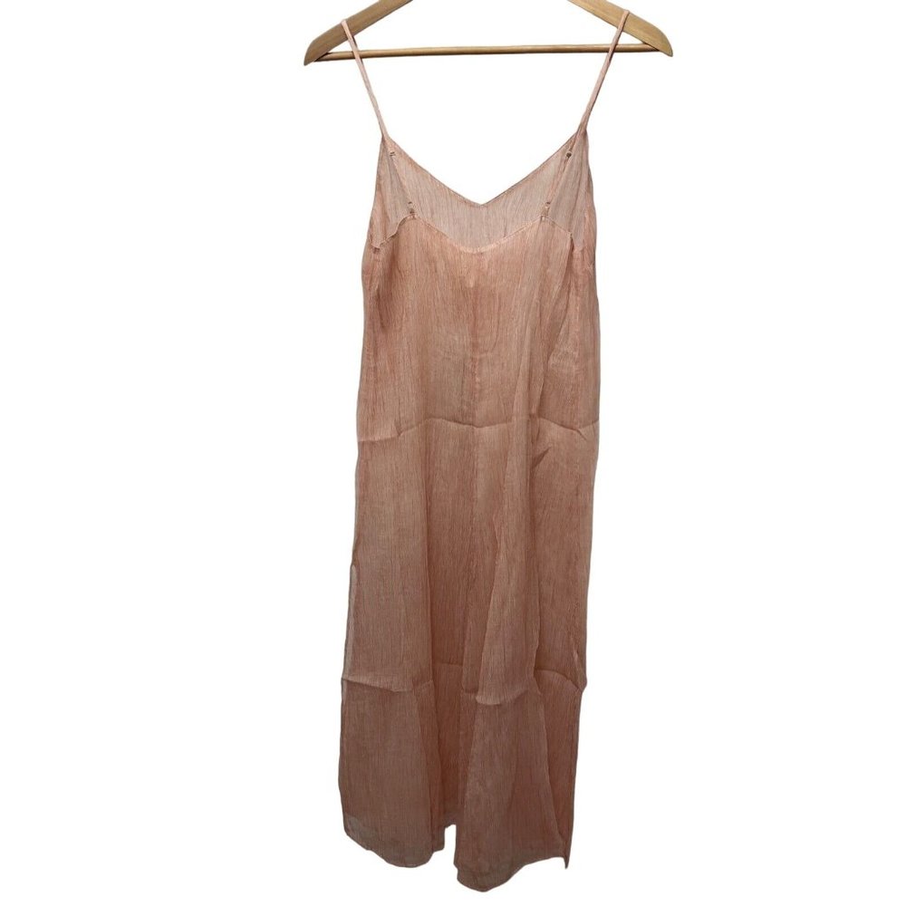 SKIN - Ballet Pink Shani Silk Chiffon Midi Chemise - SCC90AD -  Size 2 NWT - Picture 6 of 9